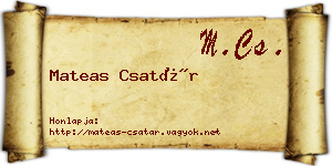 Mateas Csatár névjegykártya